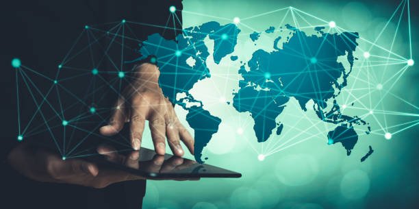 in USA The modern creative communication and internet network connect in smart city . Concept of 5G wireless digital connection and internet of things future.