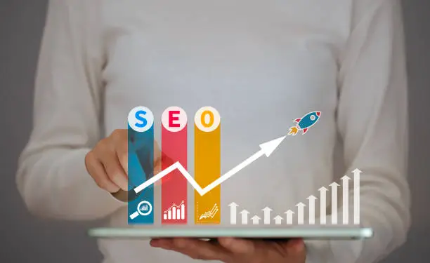 A Graph shows seo strategies & optimization