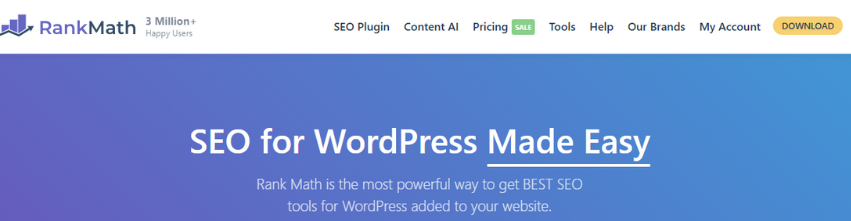 rank math seo tool for wordpress website